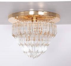  Venini Huge Venini Asta Quadrilobo Flush Mount in Brass and Glass Italy 1960s - 547711