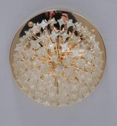  Venini Huge Venini Asta Quadrilobo Flush Mount in Brass and Glass Italy 1960s - 547712