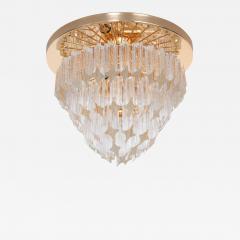  Venini Huge Venini Asta Quadrilobo Flush Mount in Brass and Glass Italy 1960s - 549207