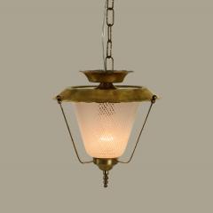  Venini Italian 1950s brass and Murano reticello glass lantern 1950s - 4615767
