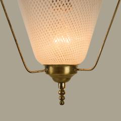  Venini Italian 1950s brass and Murano reticello glass lantern 1950s - 4615770