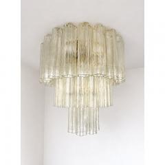 Venini Italian Luxury Champagne Tronchi Murano Glass Flush Mount in Venini Style - 4735717