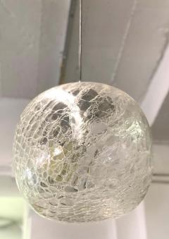 Venini Italian Midcentury Venetian or Murano Ice Glass Pendant or Chandelier Venini - 1660190