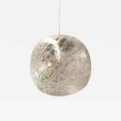  Venini Italian Midcentury Venetian or Murano Ice Glass Pendant or Chandelier Venini - 1662407