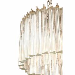  Venini Italian Modern Tiered Prism Venini Nickel Crystal Chandelier 1960s - 4162280