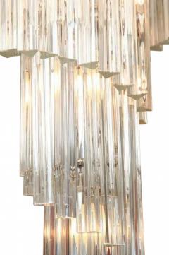  Venini Italian Modern Tiered Prism Venini Nickel Crystal Chandelier 1960s - 4162285