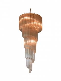  Venini Italian Modern Tiered Prism Venini Nickel Crystal Chandelier 1960s - 4162286