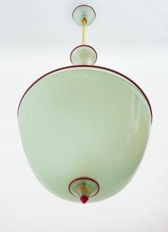  Venini Lantern in Green and Red Blown Murano Glass att to Venini Italy 1950s - 3989935