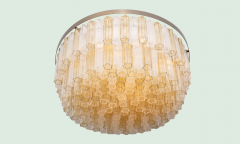  Venini Large Amber Clear Venini Tubi Chandelier - 3662895