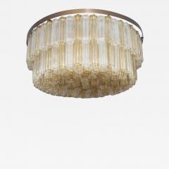  Venini Large Amber Clear Venini Tubi Chandelier - 3805007