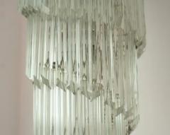  Venini Large Camer Glass or Venini Italian Murano Glass Tiered Spiral Chandelier 1970s - 3910184