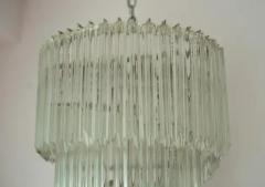  Venini Large Camer Glass or Venini Italian Murano Glass Tiered Spiral Chandelier 1970s - 3910185