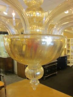  Venini Large Clear Amber Murano Venetian Glass Chandelier Attributed to Venini - 4102984