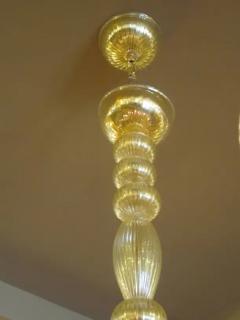  Venini Large Clear Amber Murano Venetian Glass Chandelier Attributed to Venini - 4102985