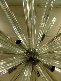  Venini Large Clear Murano Glass Starburst Chandelier Attributed to Venini - 1861006