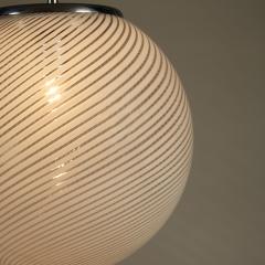  Venini Large Italian Murano glass ball pendant in the style of Venini - 2153439