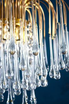  Venini Large Murano Glass Drops Chandelier Venini Style 1970s - 2587569