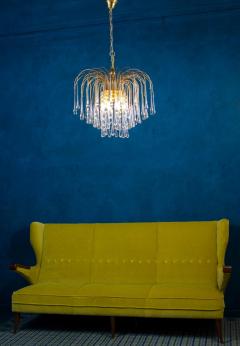  Venini Large Murano Glass Drops Chandelier Venini Style 1970s - 2587582
