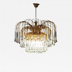 Venini Large Murano Glass Drops Chandelier Venini Style 1970s - 2592855