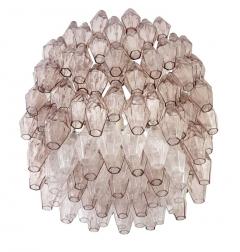  Venini Large Rose Glass Venini Poliedri Chandelier Italy 1960s - 3321049