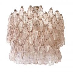  Venini Large Rose Glass Venini Poliedri Chandelier Italy 1960s - 3321052