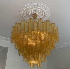  Venini Large amber Claridges chandelier in the style of Venini - 1644017