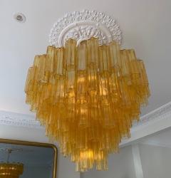  Venini Large amber Claridges chandelier in the style of Venini - 1644019