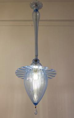 Venini Light Blue Venini Murano Lantern 1940s - 3680050