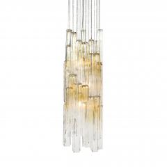  Venini Mid Century Large Muted Citrine Calza Glass Chandelier signed Venini - 4744702