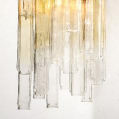  Venini Mid Century Large Muted Citrine Calza Glass Chandelier signed Venini - 4744733