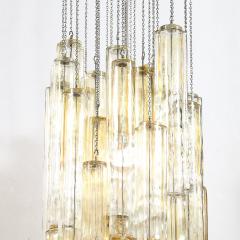  Venini Mid Century Large Muted Citrine Calza Glass Chandelier signed Venini - 4744742
