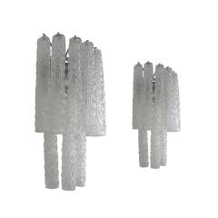  Venini Mid Century Modern Venini Murano Glass Set of Four Italian Sconces 1960s - 2135034