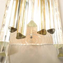  Venini Mid Century Murano Triedre Smoked Amber Clear Glass Sconces by Venini - 4142009