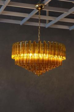  Venini Monumental Amber Murano Glass Chandelier or Flush Mount Attributed to Venini - 1101216