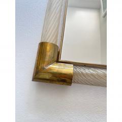 Venini Monumental Italian Venetian Torciglione Torchon Murano Glass Wall Mirror - 4718599