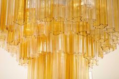  Venini Monumental Venini Tiered Clear and Amber Tronchi Glass Chandelier - 1663506