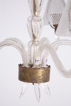  Venini Murano Glass Chandelier in Reticello Technique by Venini 1950s - 2054753