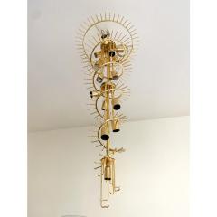  Venini Murano Glass Quadriedro Twister Italian Gold Chandelier in Venini Style - 4302881