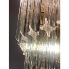  Venini Murano Glass Quadriedro Twister Italian Gold Chandelier in Venini Style - 4302883