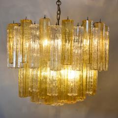  Venini Murano amber and clear Tronchi Chandelier by Venini - 1580535