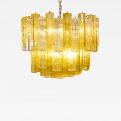  Venini Murano amber and clear Tronchi Chandelier by Venini - 1584811