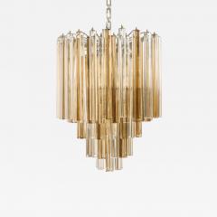  Venini Original Venini Tiered Amber Clear Glass Chandelier from Trilobo Series - 777429