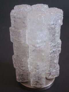  Venini Pair Italian Mid Century Modern Ice Cube Glass Table Lamps Venini - 1799963