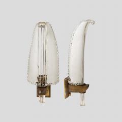  Venini Pair Of Feather Shaped Wall Lights By Venini - 3561157