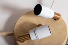  Venini Pair Of Italian Mid Century Murano Blown Maculato White Flush Mounts Signed - 4096191