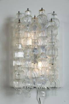  Venini Pair Of Unique Venini Style Crystal Blown Wall Lights UL Certified - 2280706