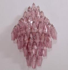  Venini Pair of Amethyst Polyhedral Glass Sconces Wall Lamps in the Manner of Venini - 550741