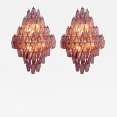  Venini Pair of Amethyst Polyhedral Glass Sconces Wall Lamps in the Manner of Venini - 560906