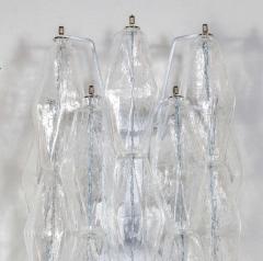  Venini Pair of Handblown Murano Glass Translucent Polyhedral Sconces - 1579487