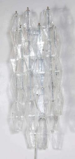  Venini Pair of Handblown Murano Glass Translucent Polyhedral Sconces - 1579489